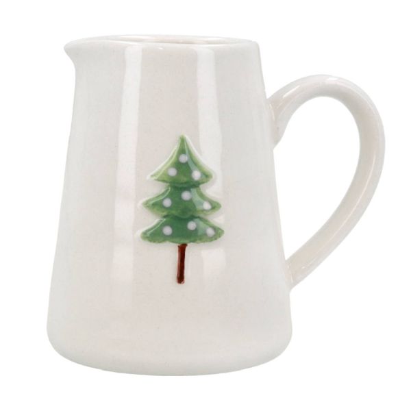 Stoneware Mini Jug with Green Tree